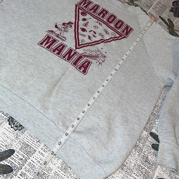 Fruit Of The Loom USA Made Maroon Mania Crewneck Sweatshirt - Picture 7 of 8